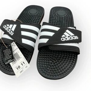Adidas Adilette Comfort Unisex Slides Black Size 10 Mens 11 Womens Velcro Strap